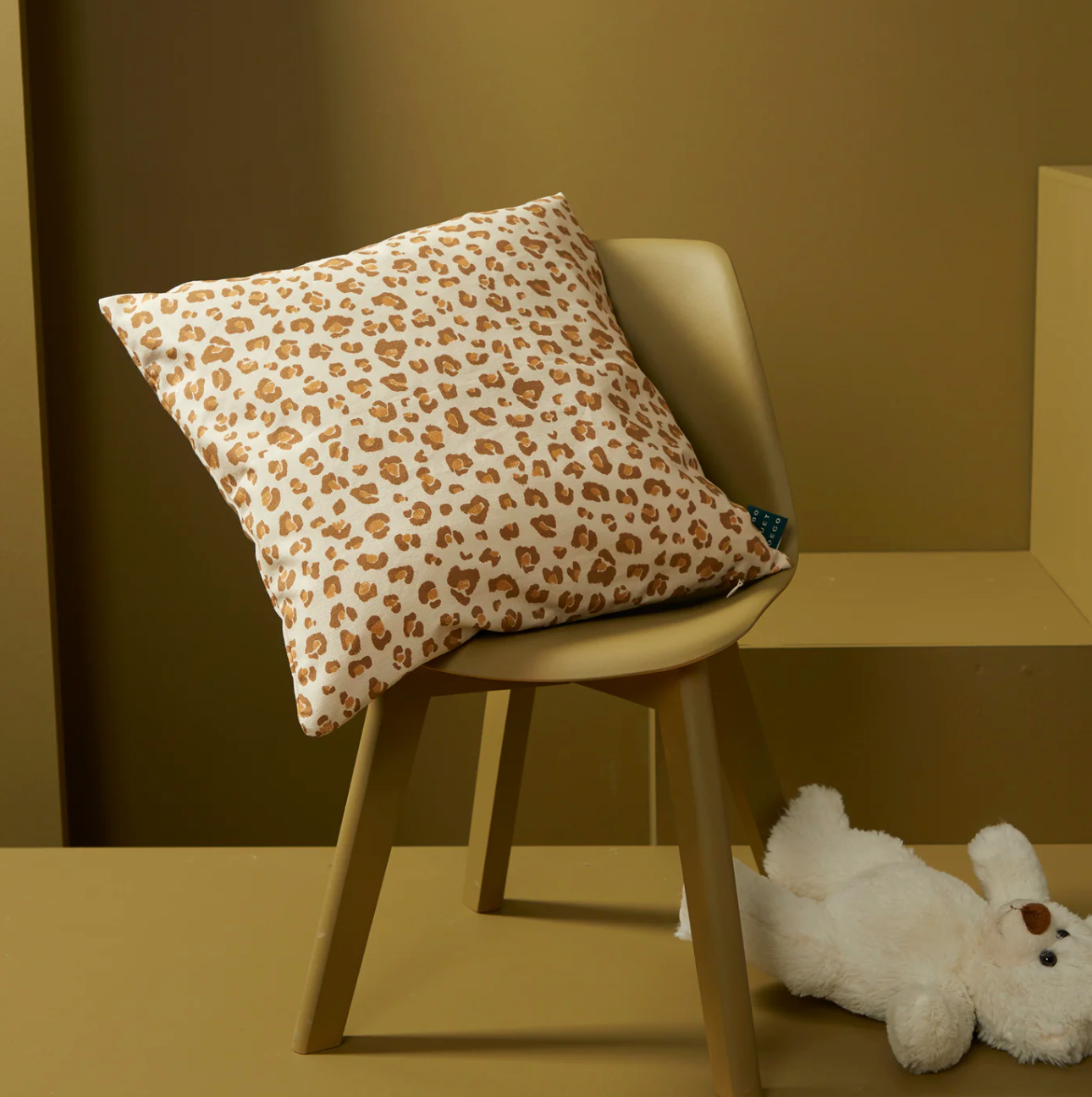 Housse de Coussin carré - Léopard camel